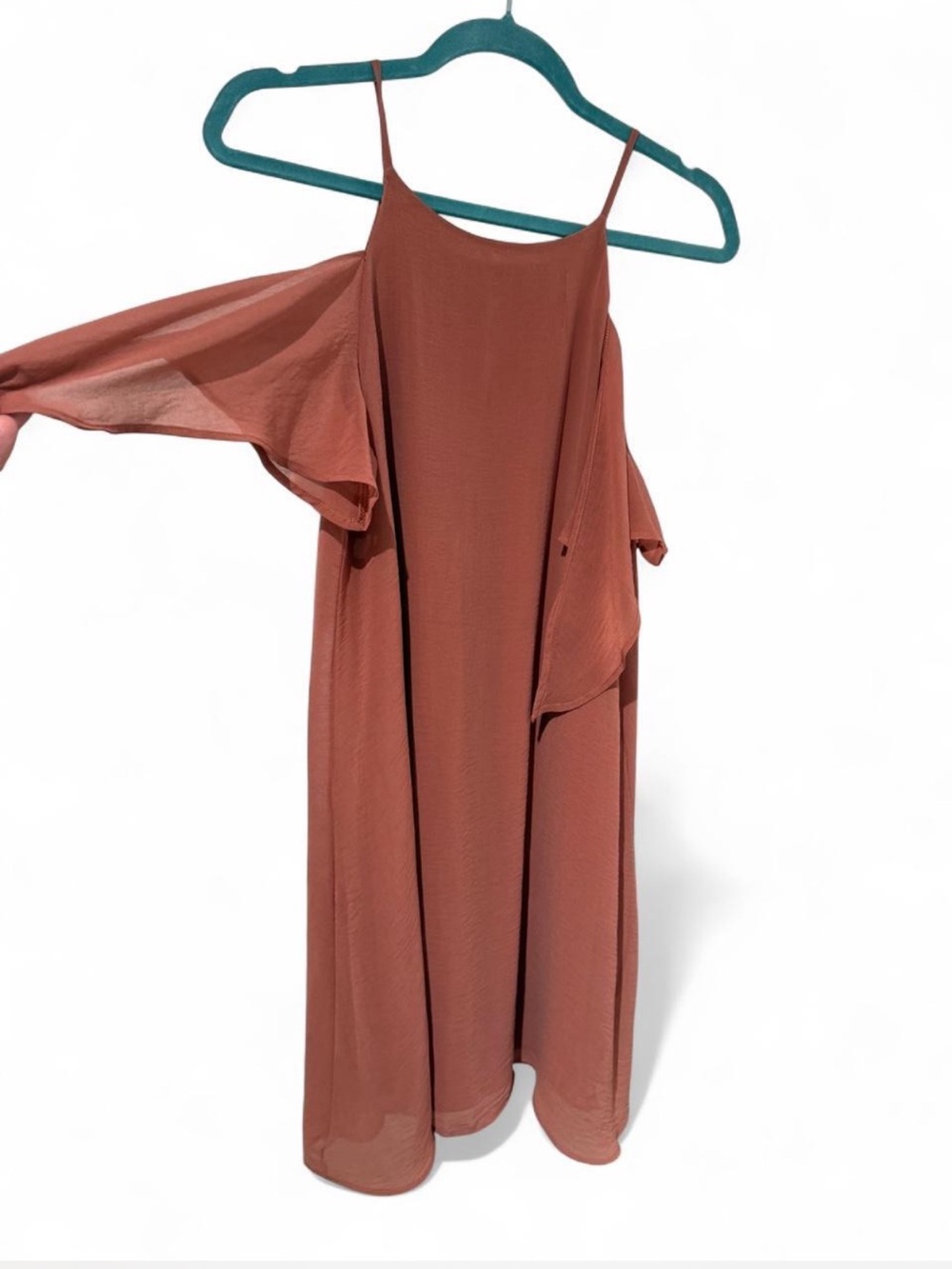 Soprano Rust Cold-Shoulder Mini Dress